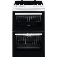 GRADE A2 - Zanussi ZCV46050WA 55cm Double Oven Electric Cooker With Ceramic Hob - White