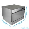 Refurbished electriQ EQDWTTS 6 Place Integrated Table Top Dishwasher Silver