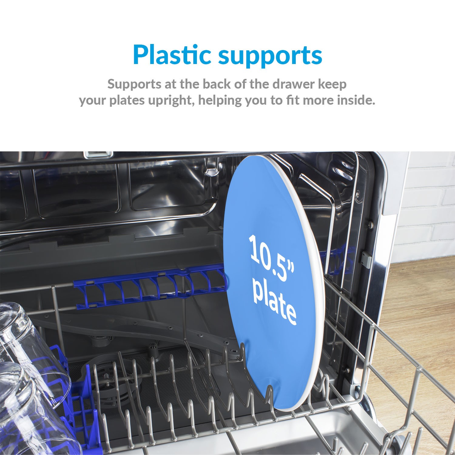 electriQ 6 Place Settings Freestanding Table Top Dishwasher Silver