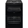 Refurbished Zanussi ZCK66350BA 60cm Double Oven Dual Fuel Cooker with Lid Black