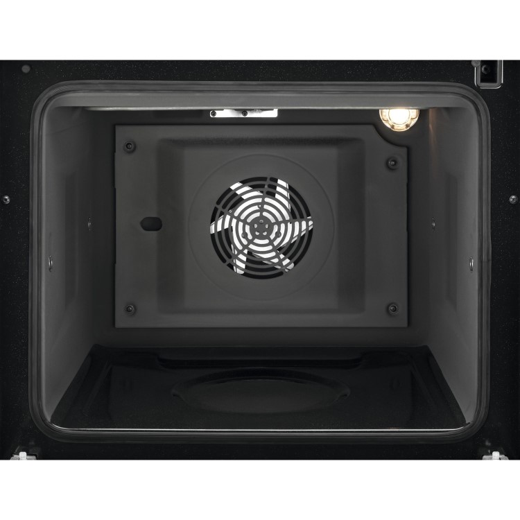 Refurbished Zanussi ZCK66350BA 60cm Double Oven Dual Fuel Cooker with Lid Black