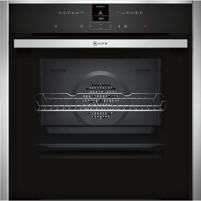 GRADE A1 - Neff B57CR22N1B N70 SlideAndHide Built-in Single Oven With Pyrolytic Cleaning - Stainless Steel