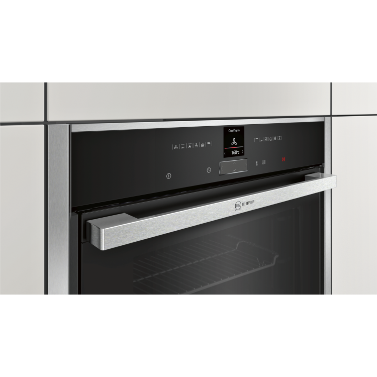 GRADE A2 - Neff B57CR22N1B N70 Slide And Hide Built-in Single Oven With Pyrolytic Cleaning - Stainless Steel