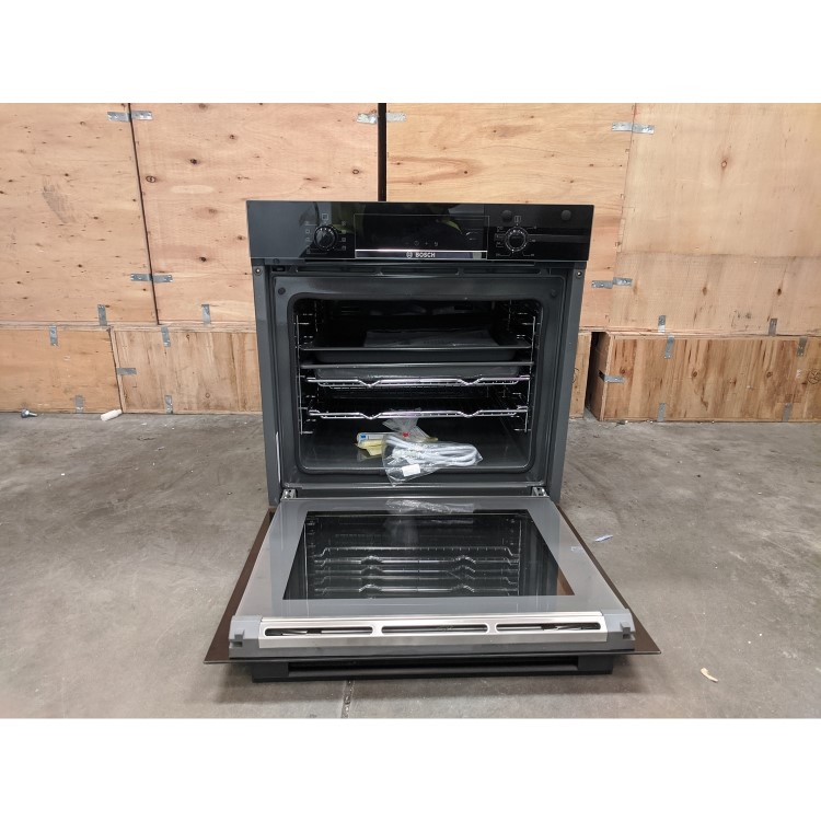 Refurbished Bosch Series 4 HBS573BB0B Pyrolytic Self Cleaning 60cm Single Built In Electric Oven Black
