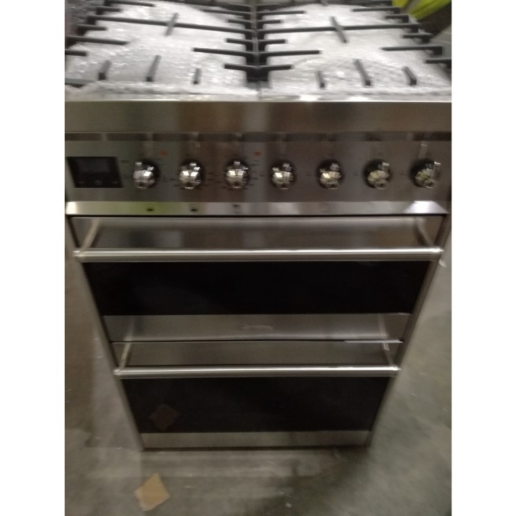 Refurbished Smeg Symphony SY62MX9 60cm Dual Fuel Cooker Stainless Steel