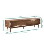 Solid Walnut TV Unit with Sliding Doors & Drawers TV's up to 70" - Briana