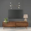 Solid Walnut TV Unit with Sliding Doors &amp; Drawers TV&#39;s up to 70&quot; - Briana