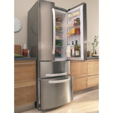 Hotpoint FFU4DX Quadrio 70cm Wide Frost Free Freestanding Fridge Freezer  Stainless Steel | Appliances Direct