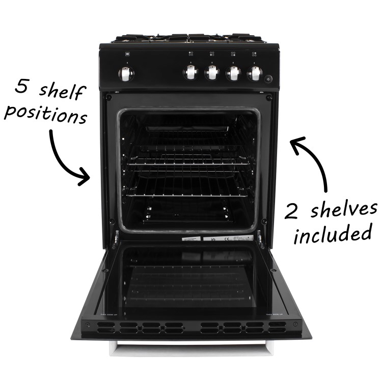 GRADE A1 - iQ 50cm Gas Cooker with Single Oven in Black