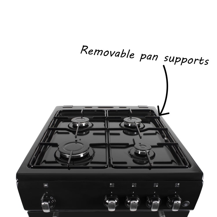 GRADE A1 - iQ 50cm Gas Cooker with Single Oven in Black