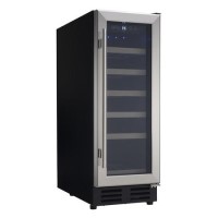 GRADE A3 - electriQ 30cm Wide 18 Bottle Wine Cooler - Stainless Steel/Black