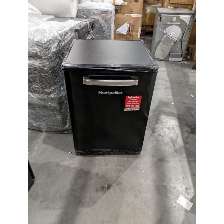 Refurbished Montpellier Retro MAB6015K 15 Place Freestanding Dishwasher Black