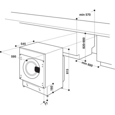 Refurbished Hotpoint Anti-Stain BIWDHG961485UK Integrated 9/6KG 1400 Spin Washer Dryer White