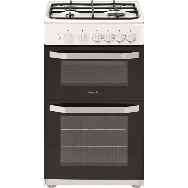 GRADE A2 - Hotpoint HD5G00KCW 50cm Double Oven Gas Cooker - White