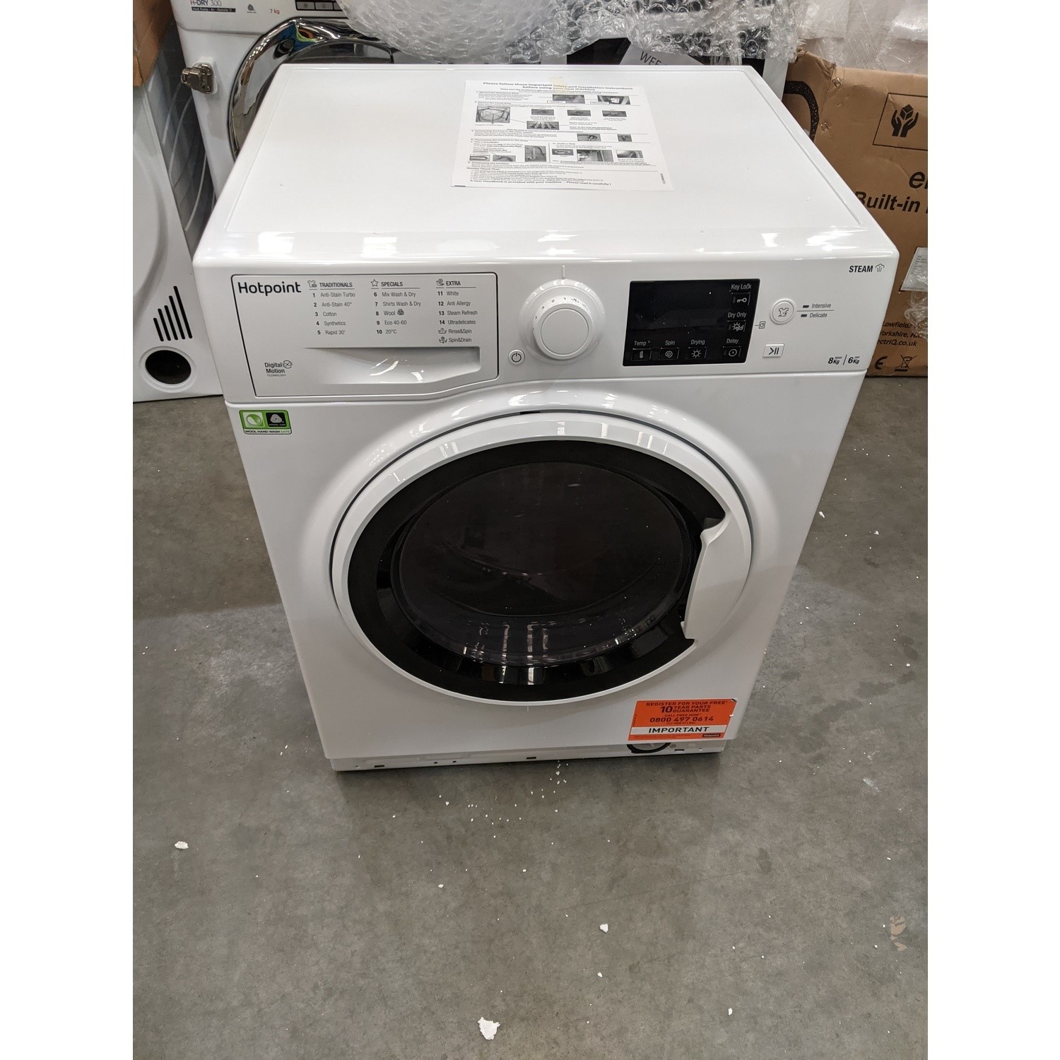 Washer Rdg Refurbished Hotpoint Futura RDG8643WWUKN Freestanding 8/6KG 1400 Spin ...