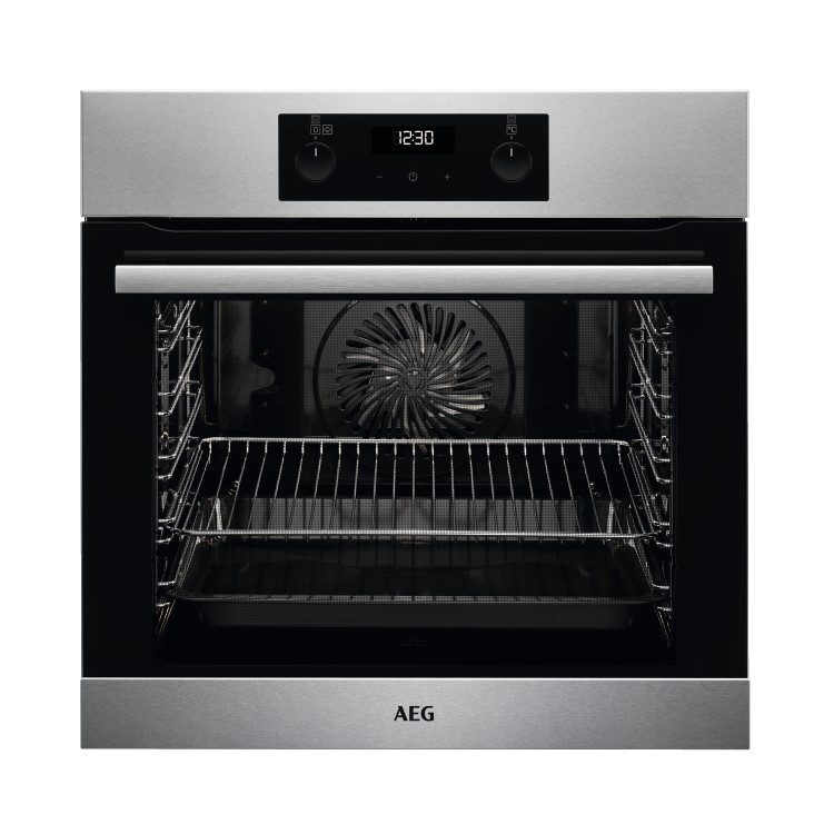 AEG BES255011M 71L Electric SteamBake Single Oven - Stainless Steel