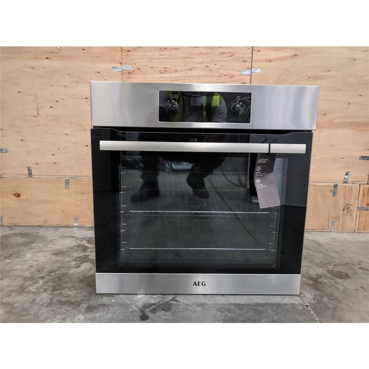Refurbished AEG SteamBake BES255011M 60cm Single Built In Electric Oven Stainless Steel