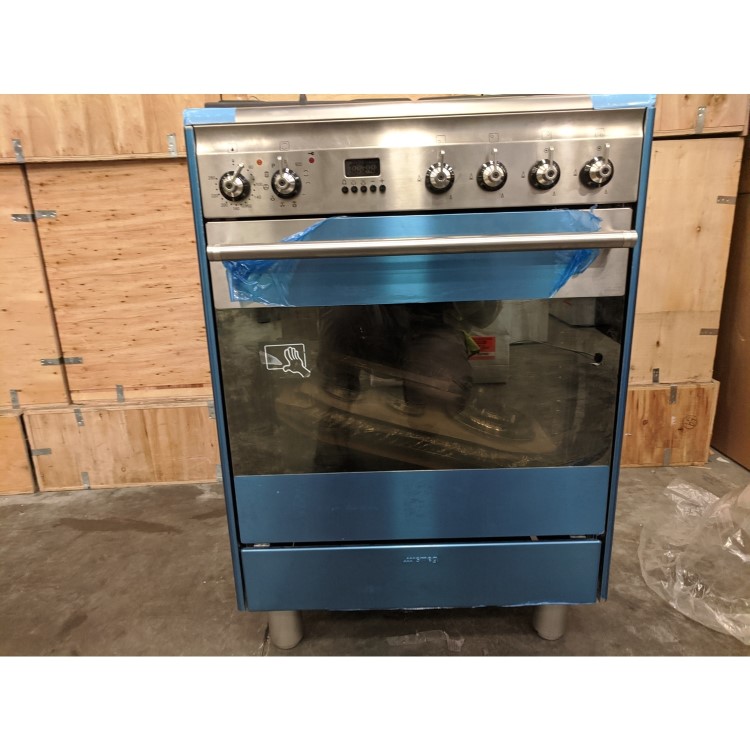 Refurbished Smeg Concert SUK61PX8 60cm Dual Fuel Cooker with Pyrolytic Cleaning Stainless Steel