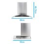 GRADE A2 - electriQ 60cm Stainless Steel Curved Glass Chimney Cooker Hood 