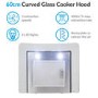 GRADE A2 - electriQ 60cm Stainless Steel Curved Glass Chimney Cooker Hood 