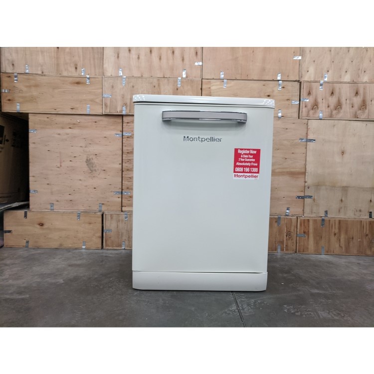 Refurbished Montpellier Retro MAB6015C 15 Place Freestanding Dishwasher Cream