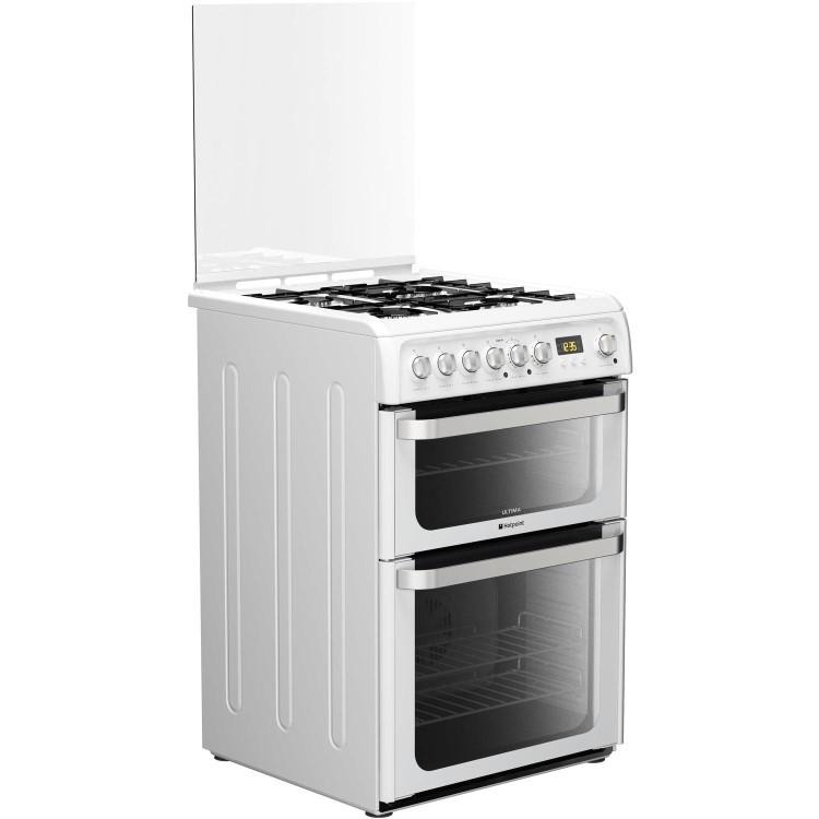 Hotpoint Ultima 60cm Double Oven Dual Fuel Cooker - White