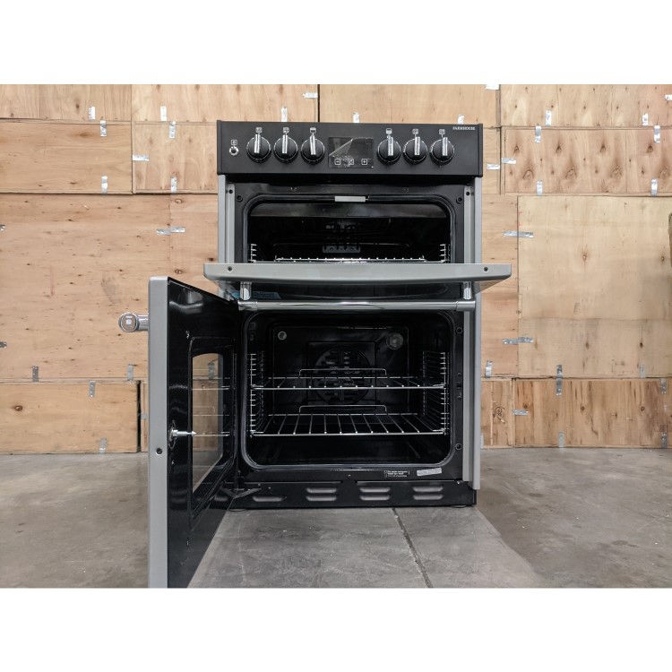 Refurbished Belling Farmhouse 60DF 60cm Double Oven Dual Fuel Mini Range Cooker Silver