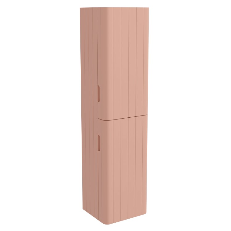 Pink Wall Mounted Tall Bathroom Cabinet 350mm - Empire