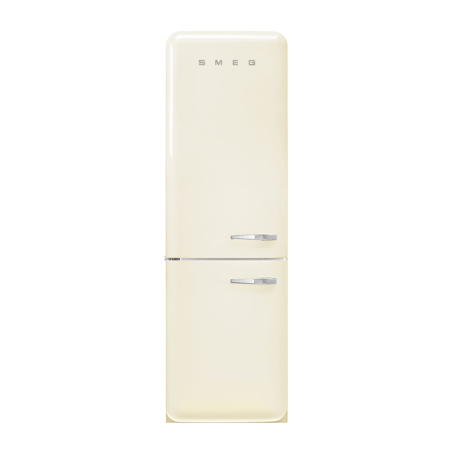Smeg Cream Colour 331 Litre Fifties Style Left Hand Hinge 60/40 Freestanding Fridge Freezer - Cream