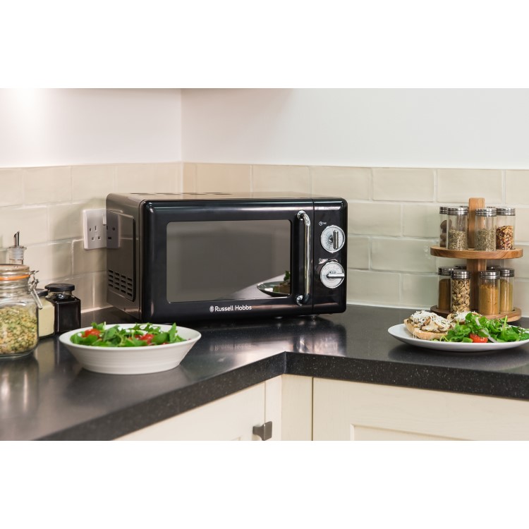 Russell Hobbs 17L Retro Solo Microwave - Black