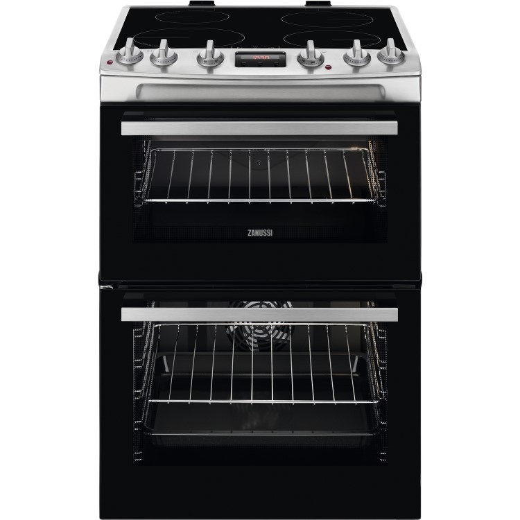 Zanussi 60cm Double Oven Electric Cooker with Induction Hob - Stainless Steel