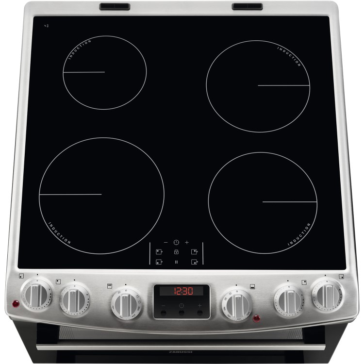Zanussi 60cm Double Oven Electric Cooker with Induction Hob - Stainless Steel