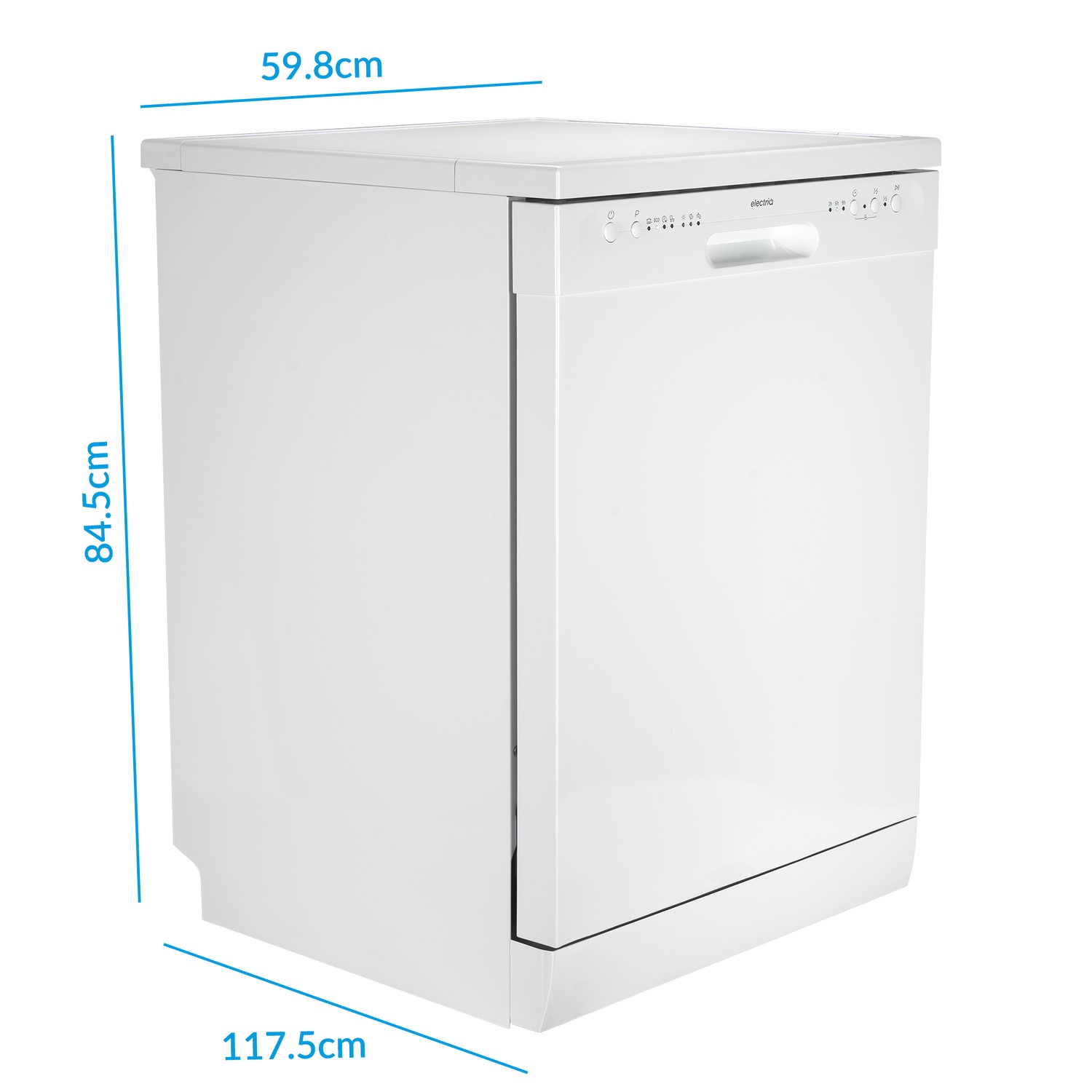 electriQ 12 Place Settings Freestanding Dishwasher White EQ60DW