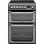 Refurbished Hotpoint HUE61GS 60cm Double Oven Electric Cooker With Ceramic Hob Graphite