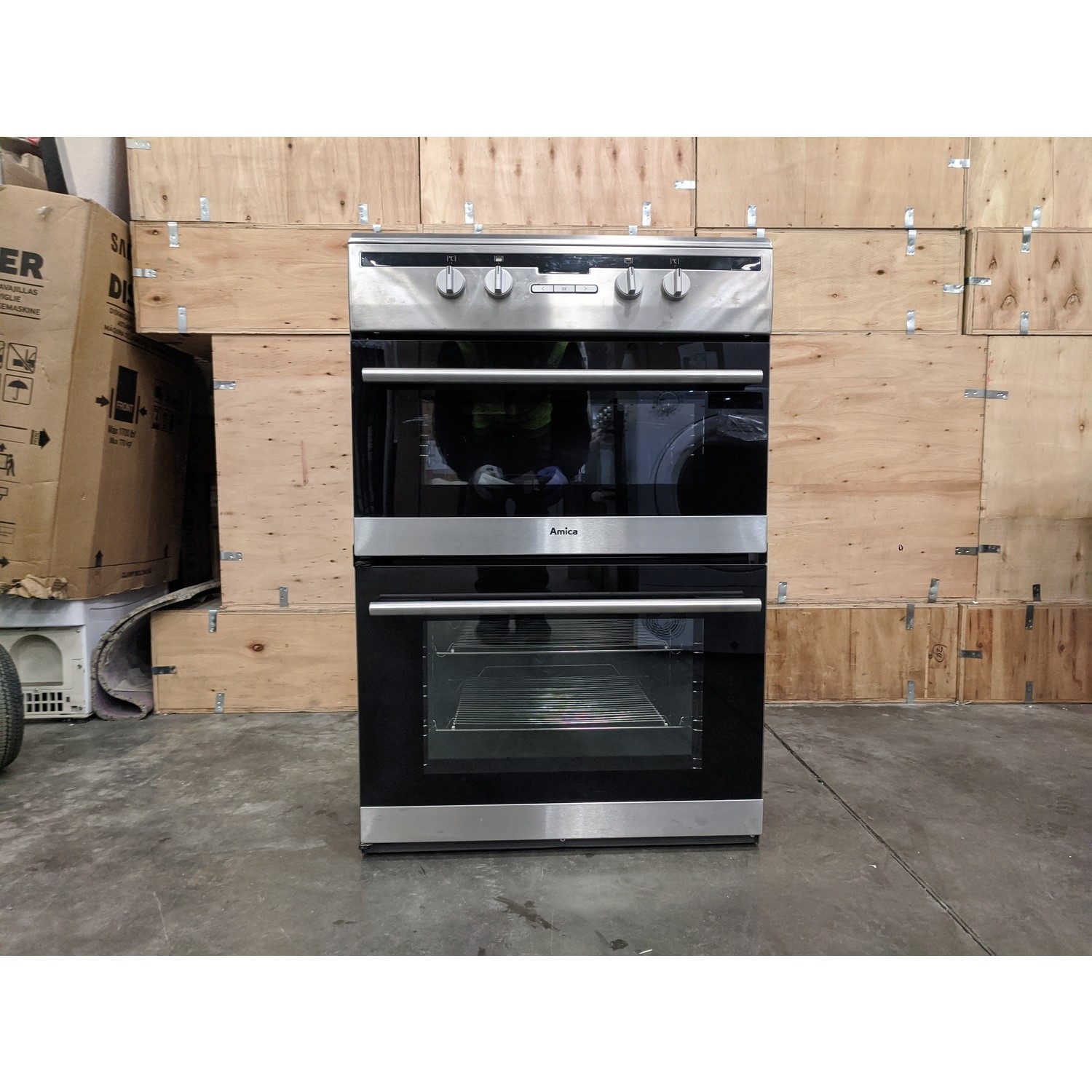 Refurbished Amica AFN6550SS 60cm Double Oven Electric Cooker with
