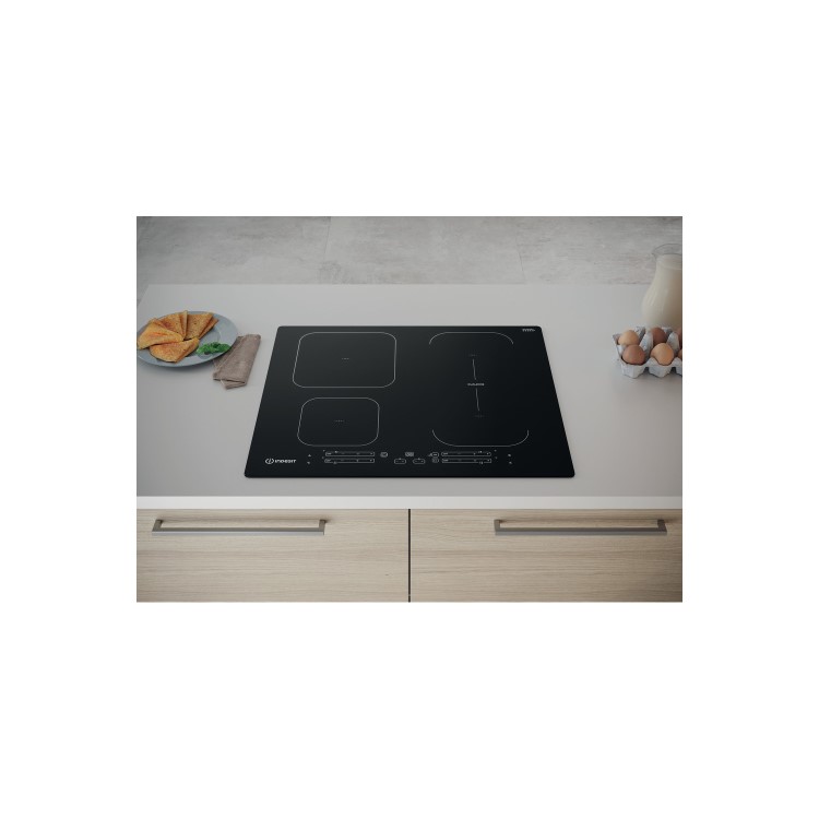 Refurbished Indesit IB88B60NE 60cm 4 Zone Induction Hob Black