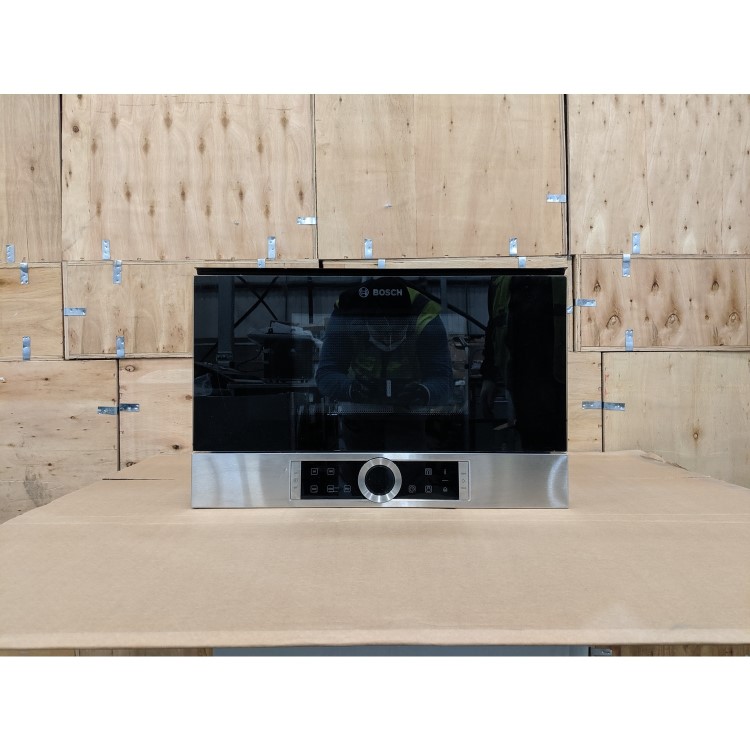 Refurbished Bosch Serie 8 BFL634GS1B Built In 21L 900W Microwave Stainless Steel