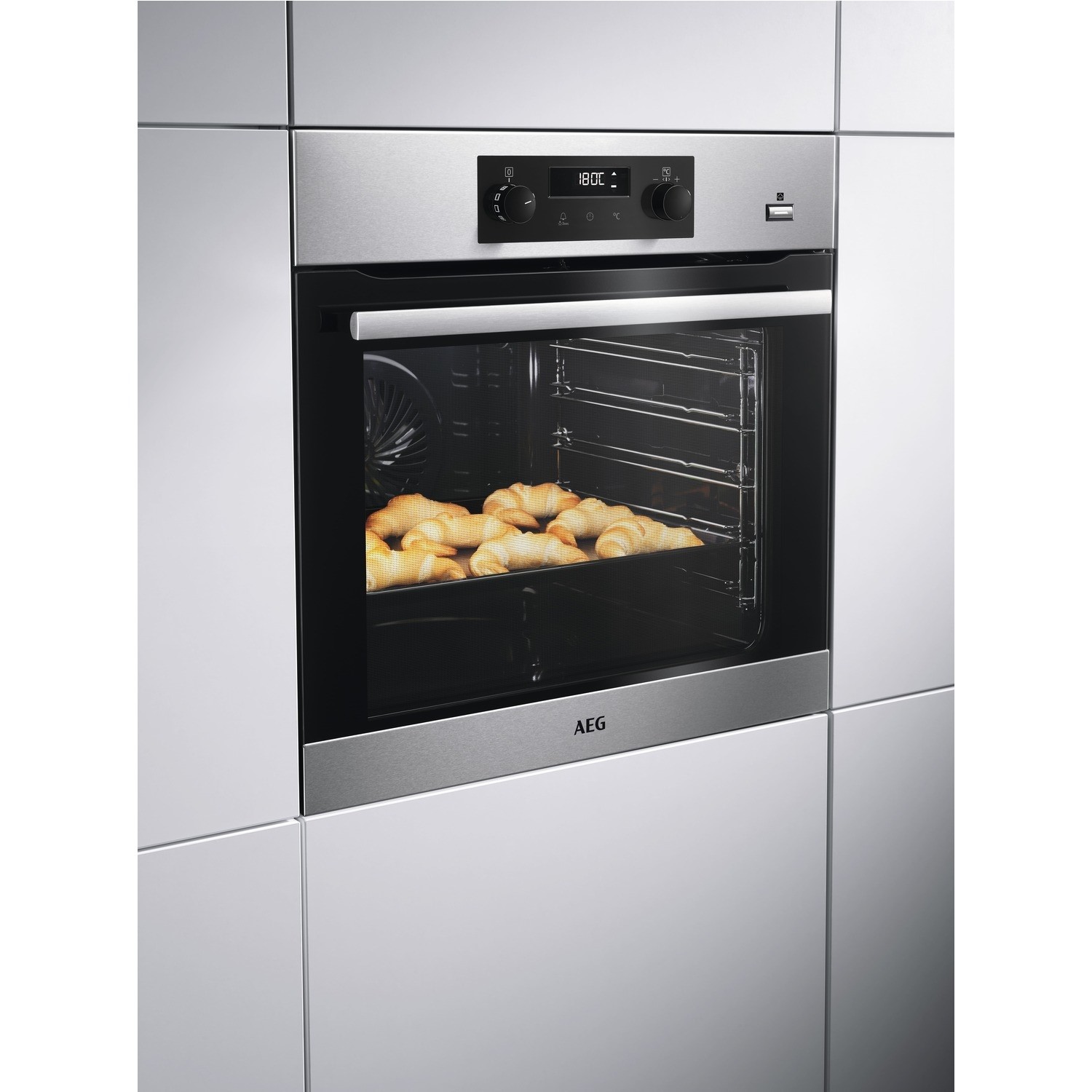 Refurbished AEG BPS355020M 60cm Single Built In SteamBake Oven with Pyrolytic Cleaning