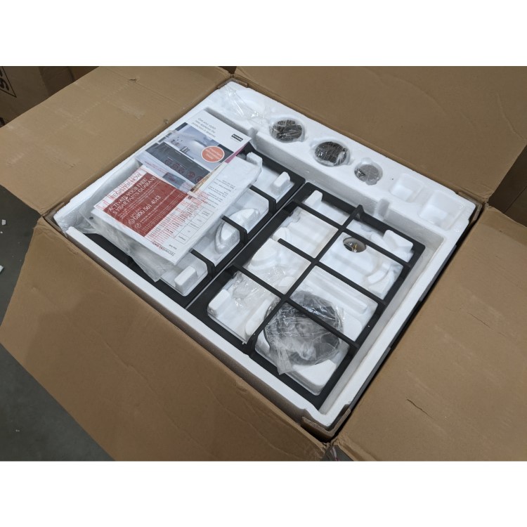 Refurbished Stoves GHU60C Front Control 58cm 4 Burner Gas Hob With Cast Iron Supports Stainless Steel
