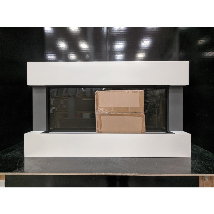 GRADE A2 - White Wall Mounted Electric Fireplace Suite - 39 Inch - Amberglo