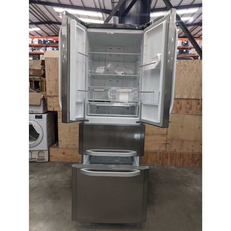 Refurbished Hotpoint FFU4DX1 Freestanding 399 Litre 60/40 Fridge Freezer Inox