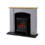 GRADE A3 - Grey and Wood Two Tone Freestanding Electric Fireplace Suite with Black Stove - Amberglo