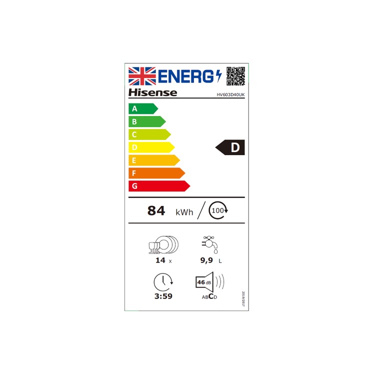 Hisense 14 Place Settings Fully Integrated Dishwasher