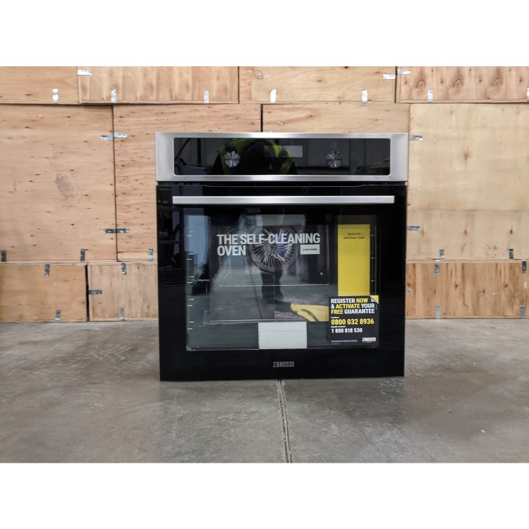 Refurbished Zanussi Series 60 ZOPND7X1 60cm Single Built In Electric Oven Stainless Steel