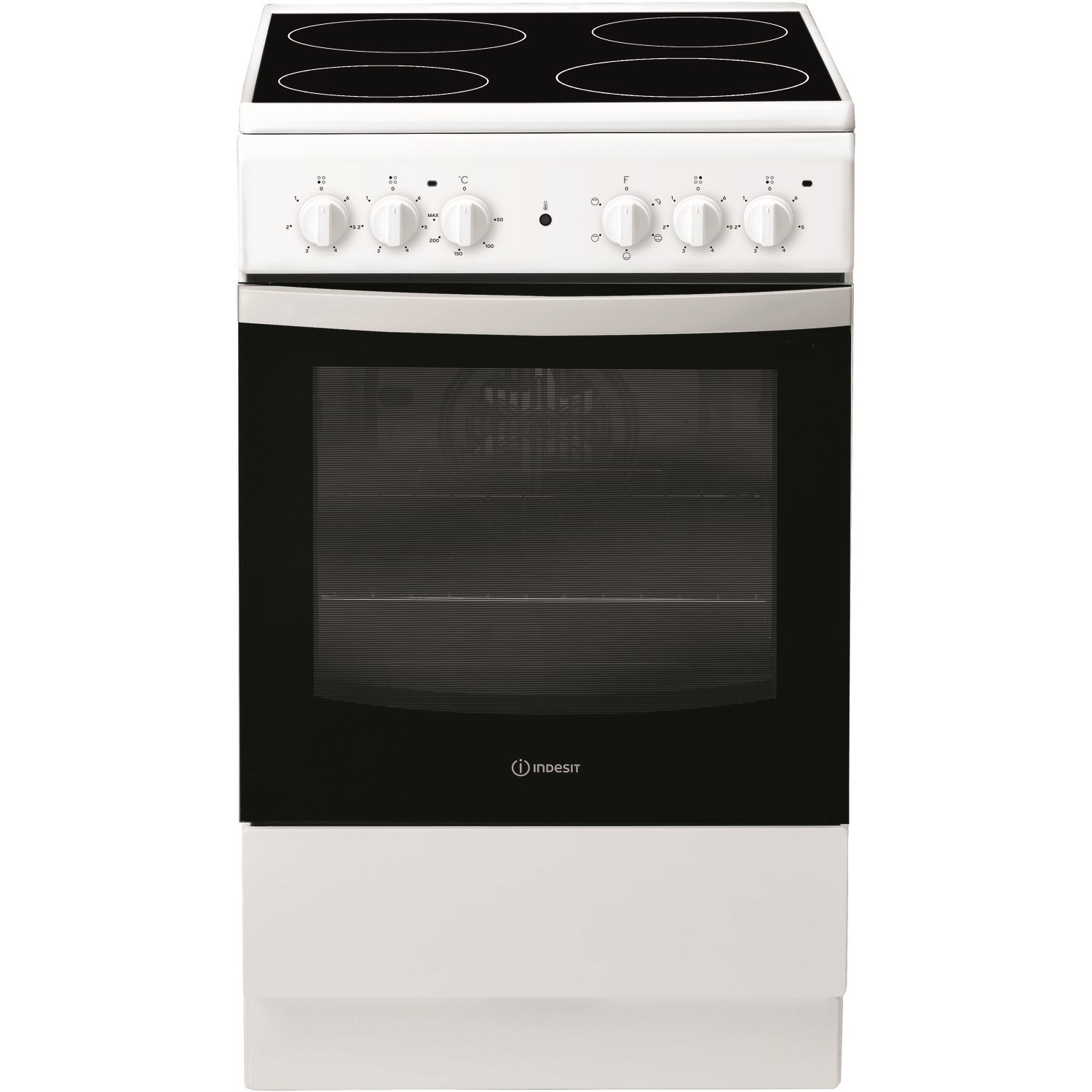Indesit 50cm Electric Cooker with Ceramic Hob - White