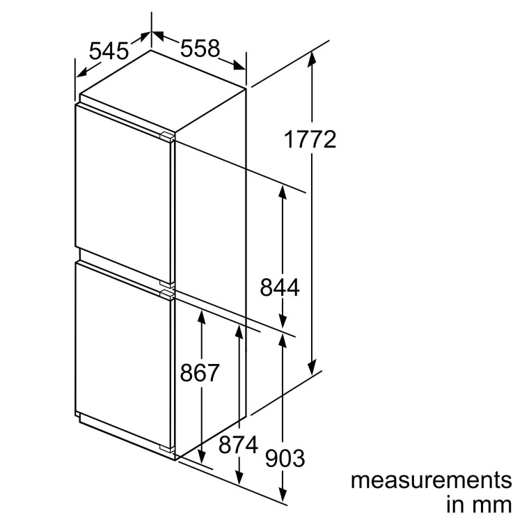 Neff N70 NoFrost 50-50 Integrated Fridge Freezer