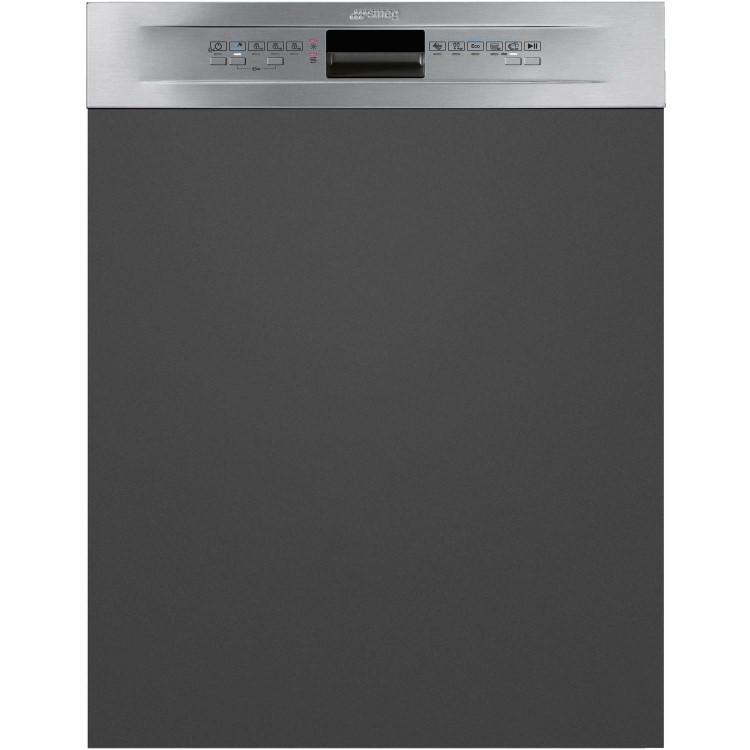 Refurbished Smeg Cucina DD13E2 12 Place Semi-Integrated Dishwasher Stainless Steel Control Panel