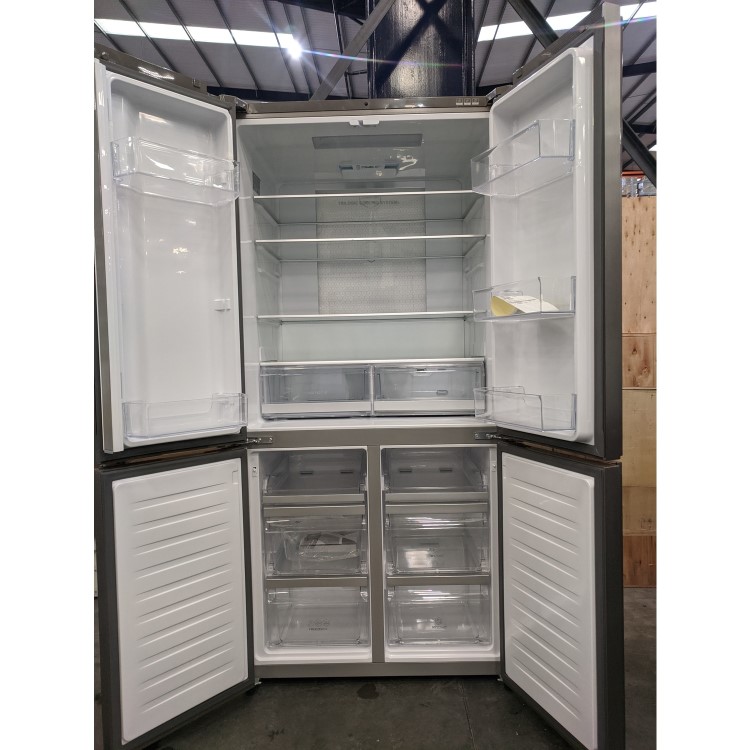 Refurbished Haier HTF-610DM7 Freestanding 712 Litre 70/30 Frost Free American Fridge Freezer Stainless Steel