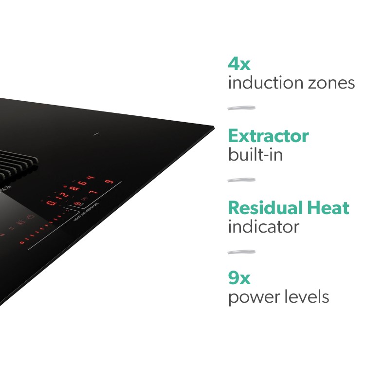 Refurbished Elica NikolaTesla Prime NIKOLATESLA_PRIME_RC 83cm Induction Venting Hob Black 