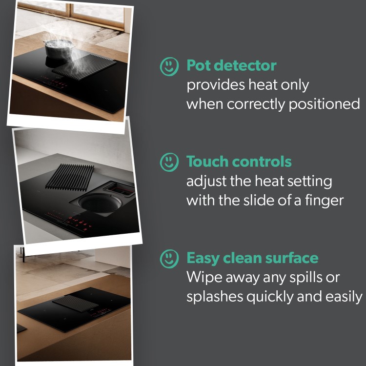 Refurbished Elica NikolaTesla Prime NIKOLATESLA_PRIME_RC 83cm Induction Venting Hob Black 